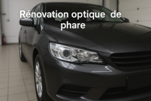 Rénovation de phares avec phare avant restauré et phare jauni en arrière-plan