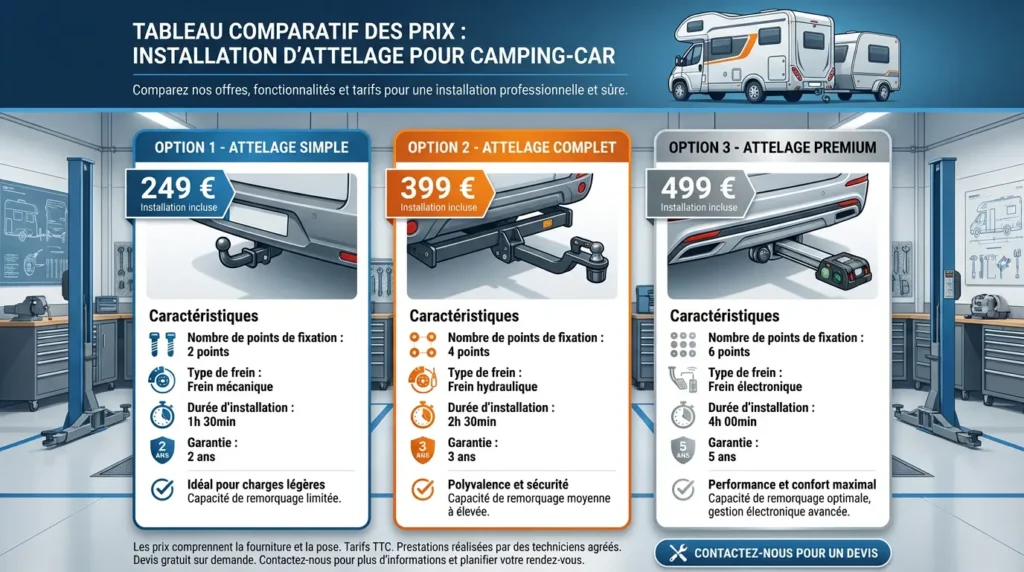 attelage sur camping car