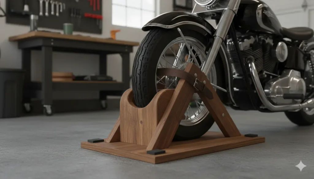 cale de roue sur une moto