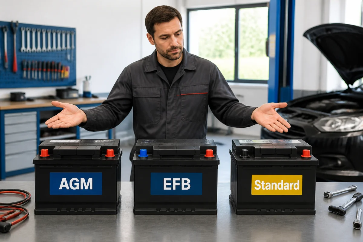 Comparaison de batteries AGM, EFB et standard par un mécanicien : peut-on mettre une batterie moins puissante sur une voiture ?